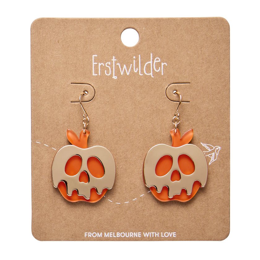 ERSTWILDER - Poison Apple Drop Earrings: Orange & Gold - HAUNTED AT HEART- HALLOWEEN COLLECTION