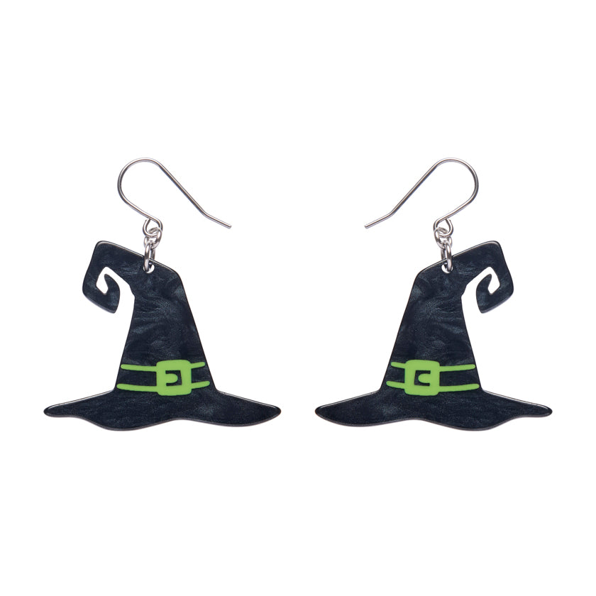 ERSTWILDER - Witch's Hat Drop Earrings: Black - HAUNTED AT HEART- HALLOWEEN COLLECTION