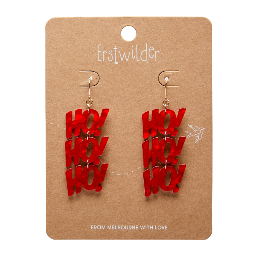 ERSTWILDER - Ho Ho Ho! Drop Earrings Red - Merry Menagerie- CHRISTMAS COLLECTION