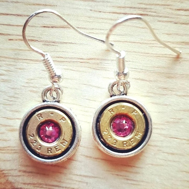 WILD BRASS- Round Drops- Light Pink Swarovski Crystal