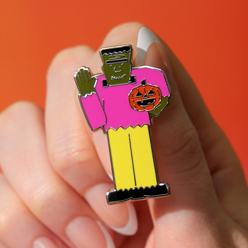 ERSTWILDER - "Frankenstein's Friendly Monster Enamel Pin" - HAUNTED AT HEART- HALLOWEEN COLLECTION