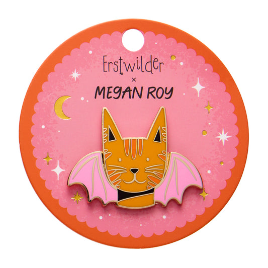 ERSTWILDER - "Winged Kitty Enamel Pin" - HAUNTED AT HEART- HALLOWEEN COLLECTION