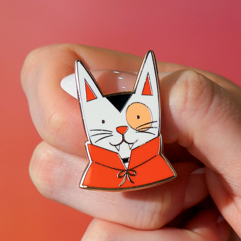 ERSTWILDER - "Fangtastic Kitty Enamel Pin" - HAUNTED AT HEART- HALLOWEEN COLLECTION