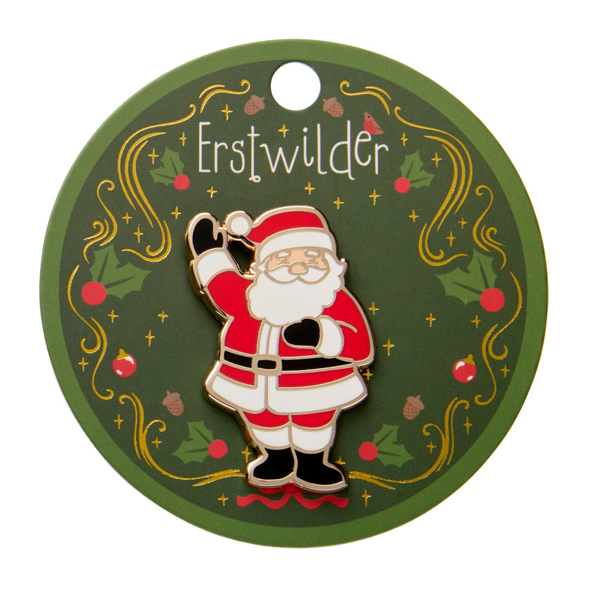ERSTWILDER - "Santa's Surprise" Enamel Pin - MERRY MENAGERIE- CHRISTMAS COLLECTION