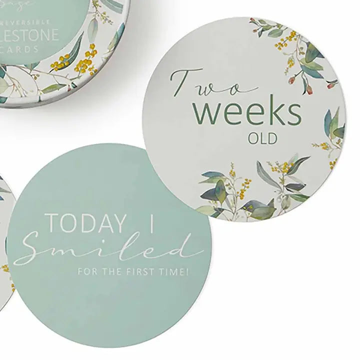 SNUGGLE HUNNY Eucalypt and Sage Reversible Milestone Cards
