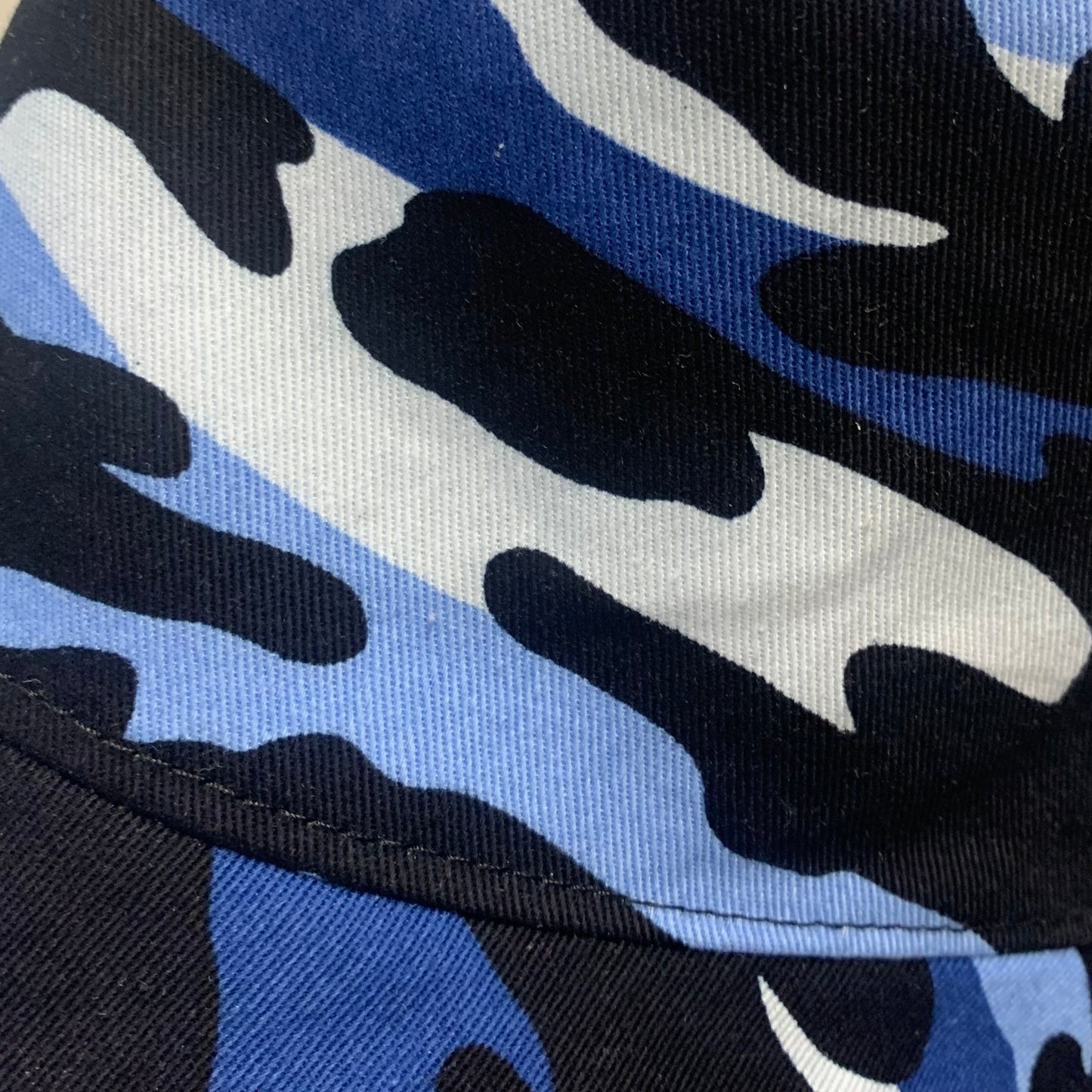 Teacups n Quilts- "Blue Camo" Fabric Hat- Large Adult Size