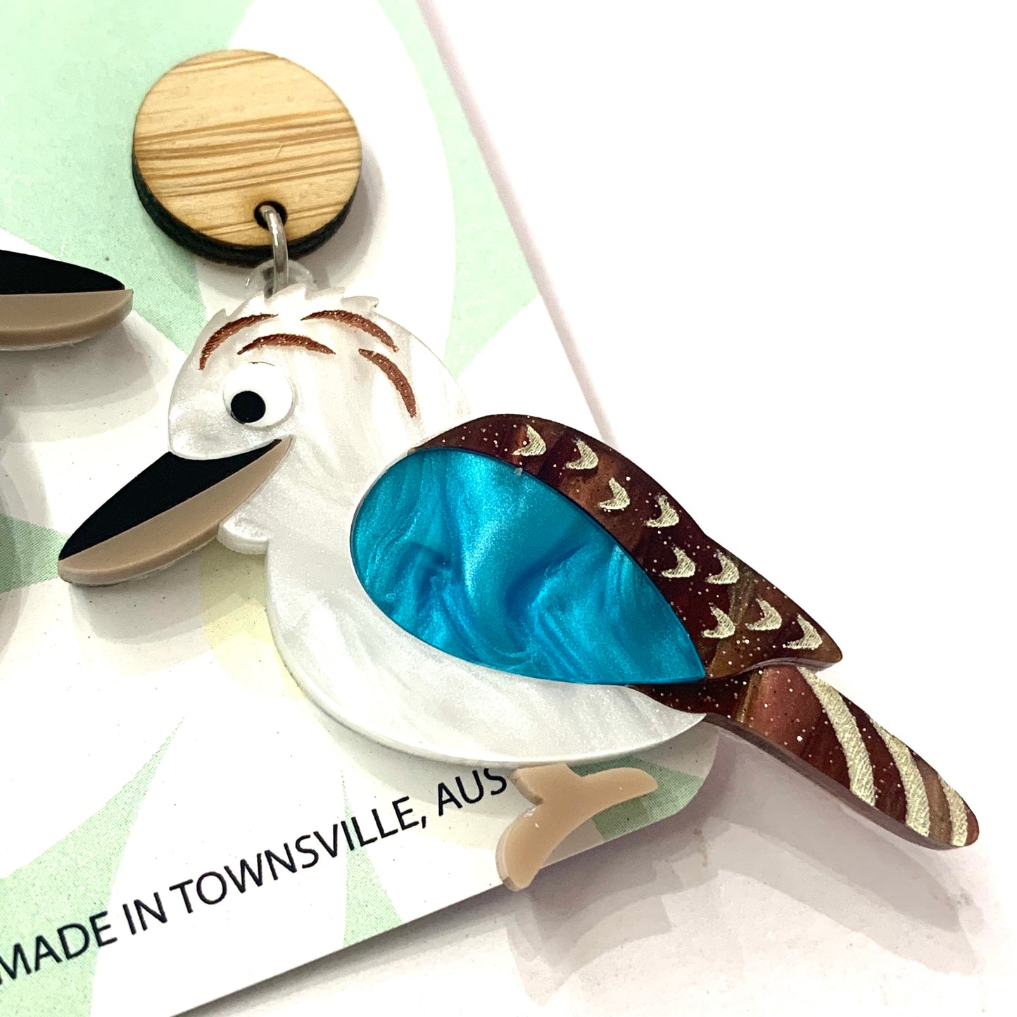 WAHBOO- Kookaburra Stud Dangle Earrings