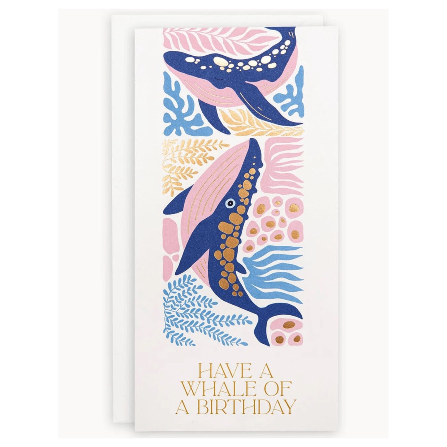 BESPOKE LETTERPRESS - "Whale of a Birthday" Tall Greeting Card