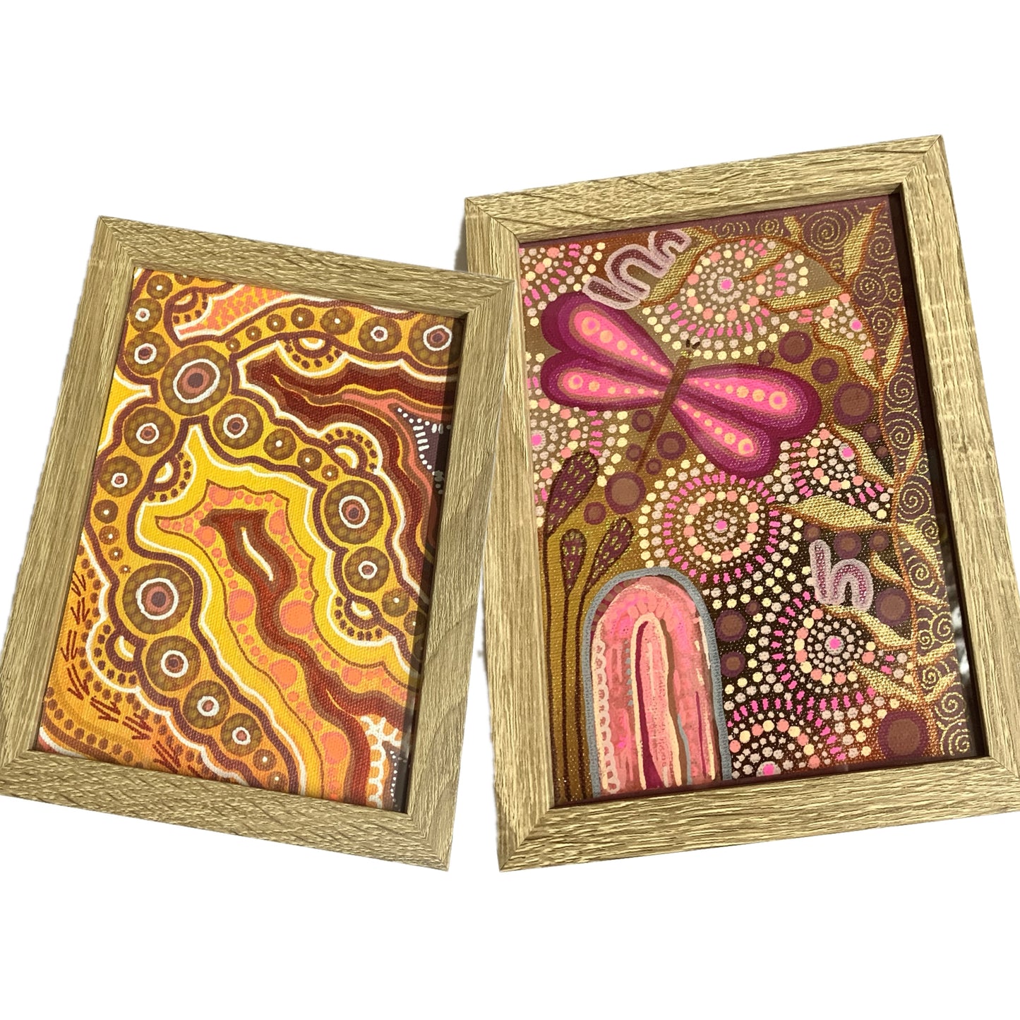 ART BY GAYLEE - Mini Timber Framed Original Painting #1- Oranges