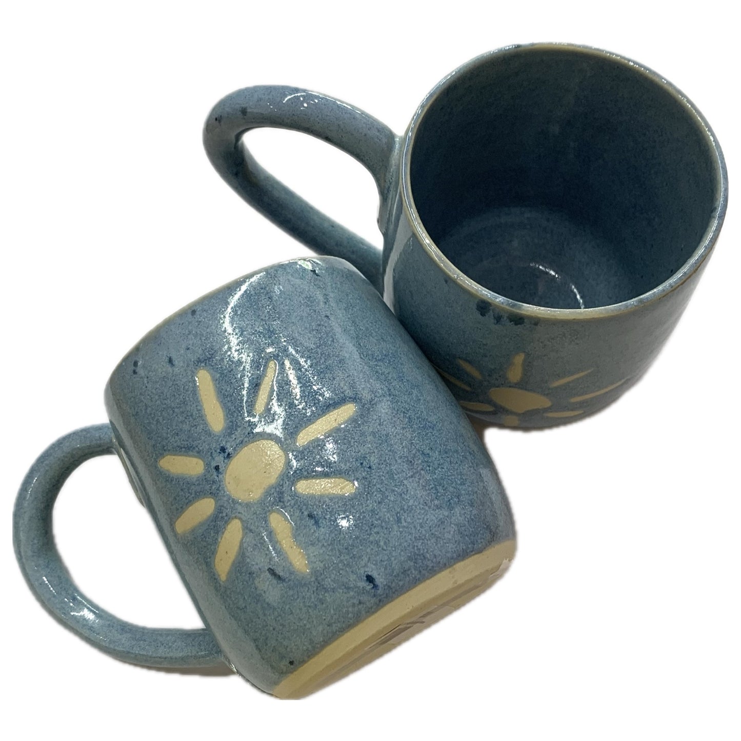 EARTH BY HAND- Blue Resist Mug- Sunshine