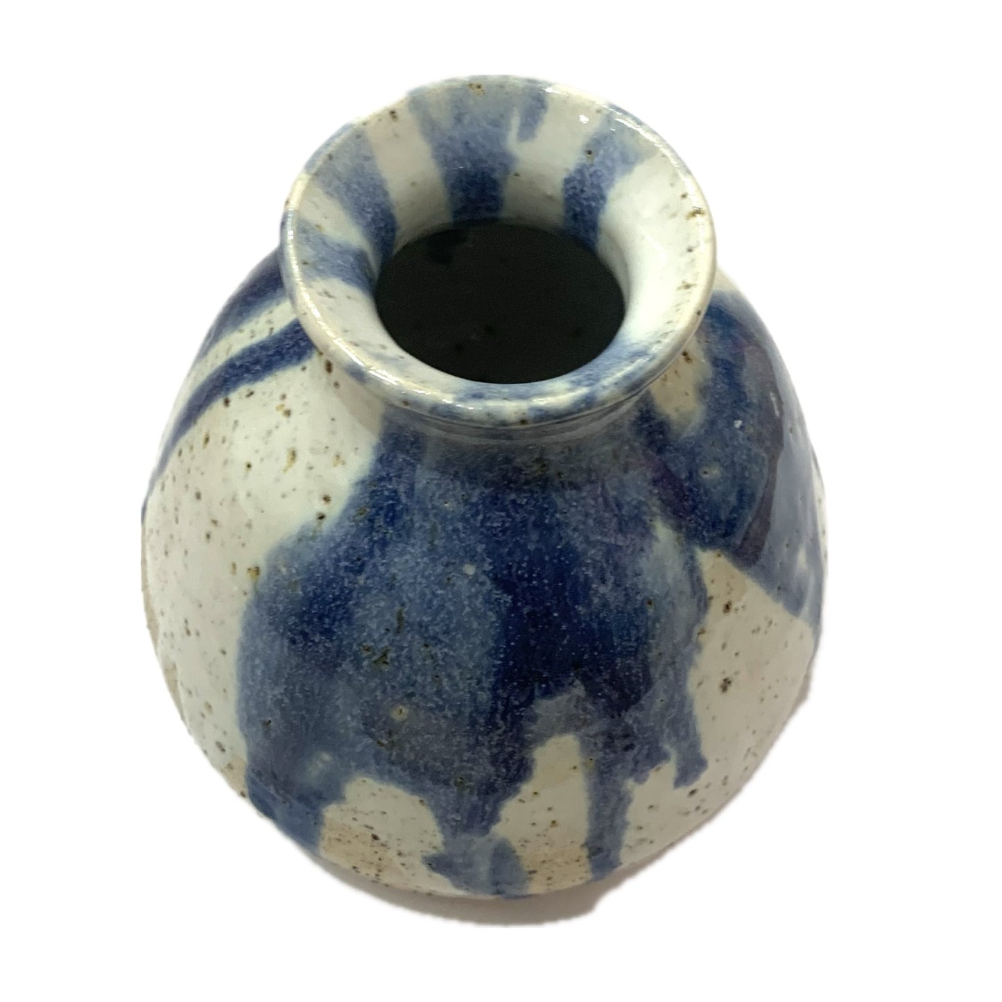 EARTH BY HAND- Small Dribble Vases- Blue & White