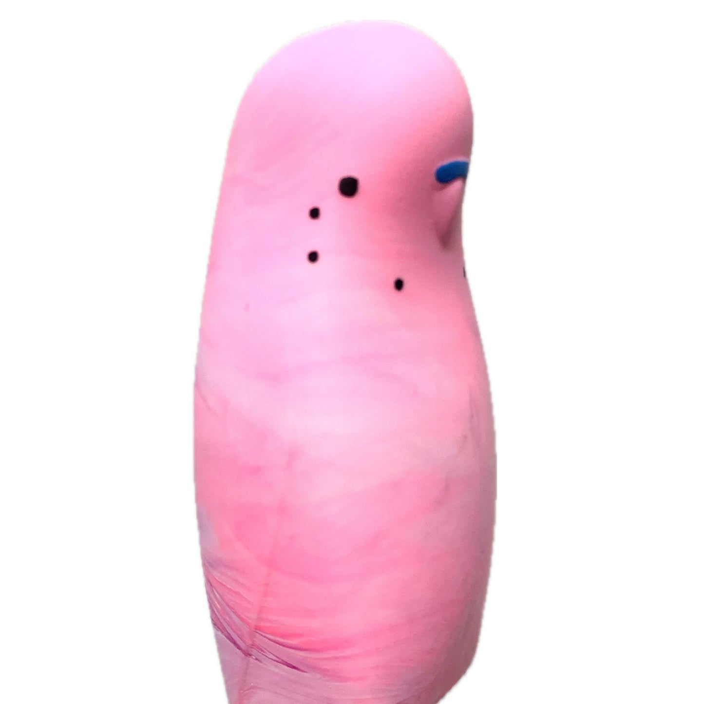 PETE CROMER - RESIN BUDGERIGAR #7 - Pretty in Pink Swirl