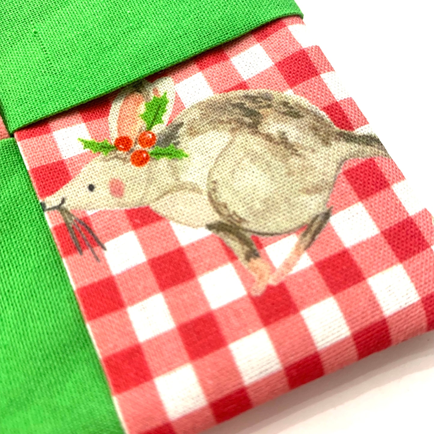 MUMMA WHOOPEE- SINGLE CHRISTMAS WINE GLASS SLIPPER/COASTERS- Aussie Christmas Picnic & Green