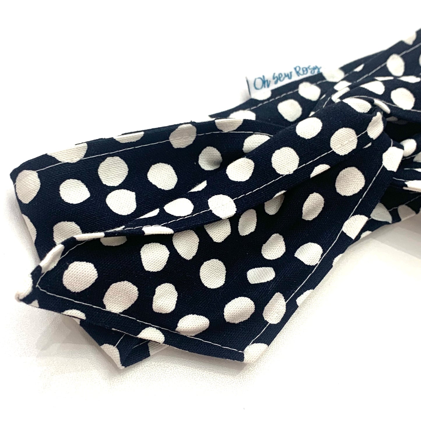 OH SEW ROSY: WIRE HEADBAND - Black Spotty
