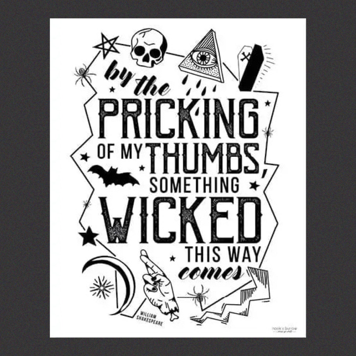 NOOK & BURROW- "Shakespeare" Halloween A4 Print