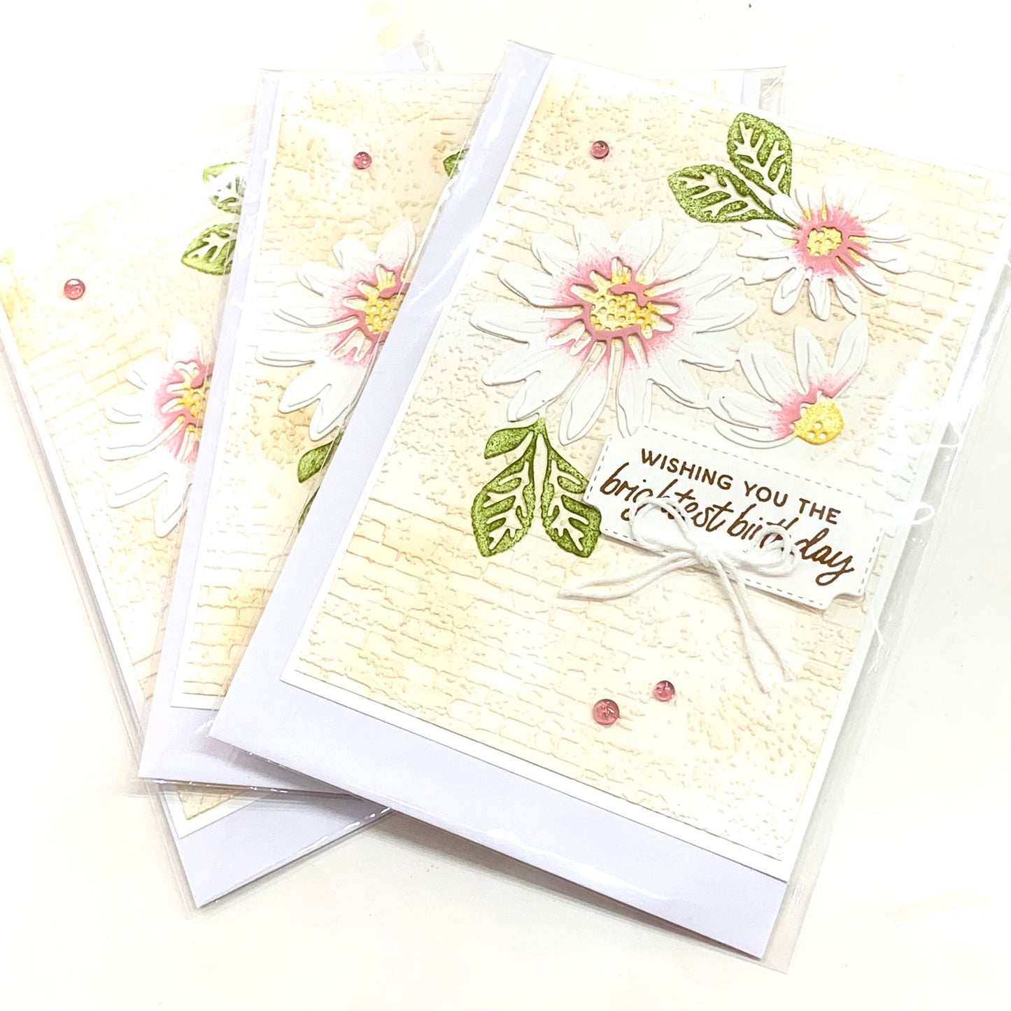 PAPER POSSUM- BIRTHDAY DAISIES- HANDMADE GREETING CARD