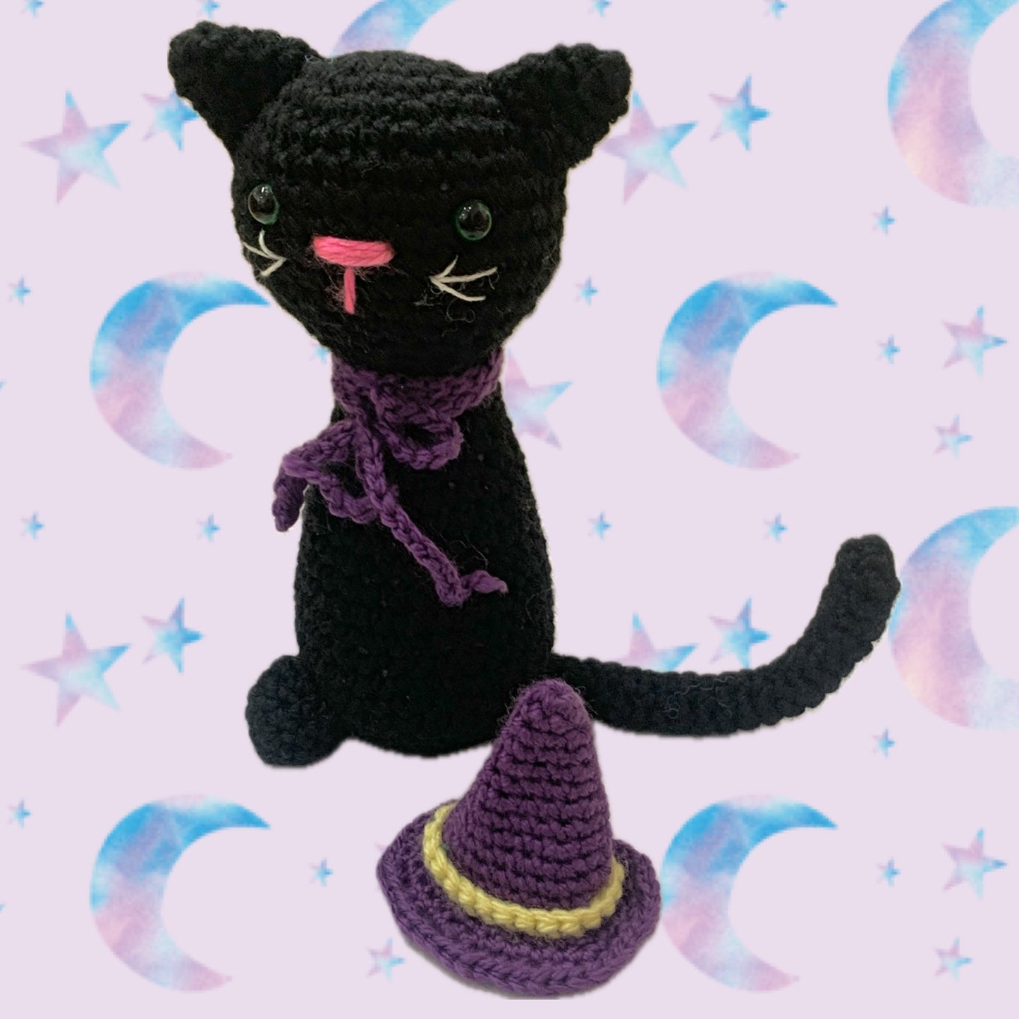 BEAKNITS- CROCHETED HALLOWEEN WITCHY BLACK CAT