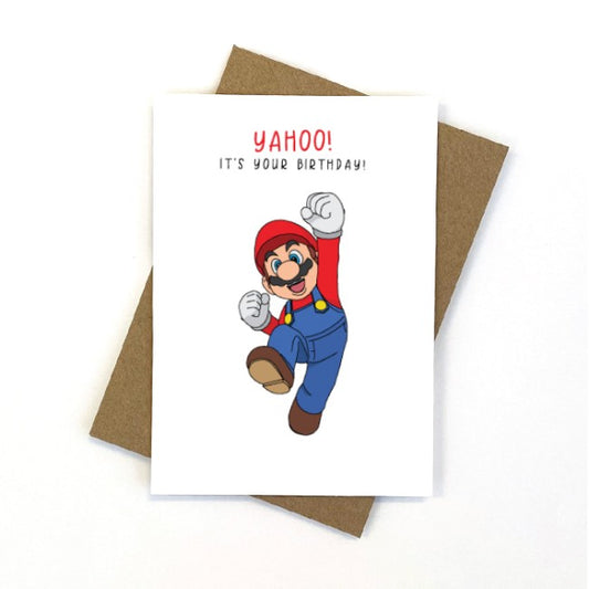 CANDLE BARK CREATIONS - FAMOUS FRIENDS- Mario Yahoo - Birthday Gift Card