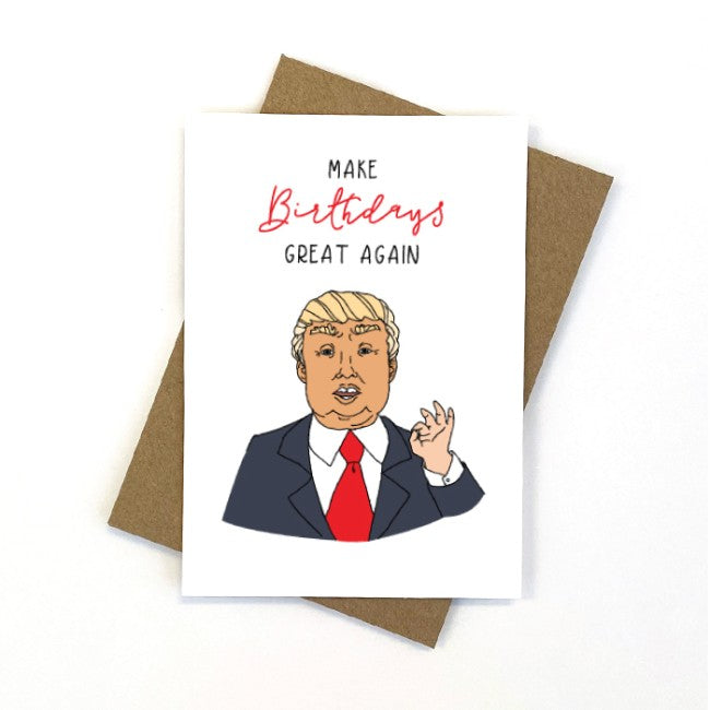 CANDLE BARK CREATIONS - FAMOUS FRIENDS- TRUMP- Birthday Gift Card