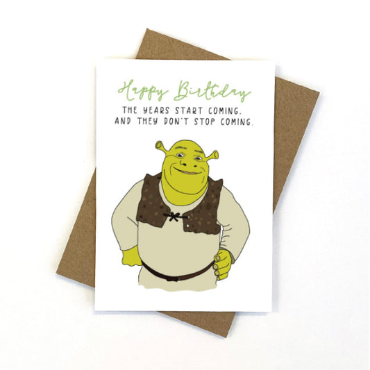 CANDLE BARK CREATIONS - FAMOUS FRIENDS- SHREK- Birthday Gift Card