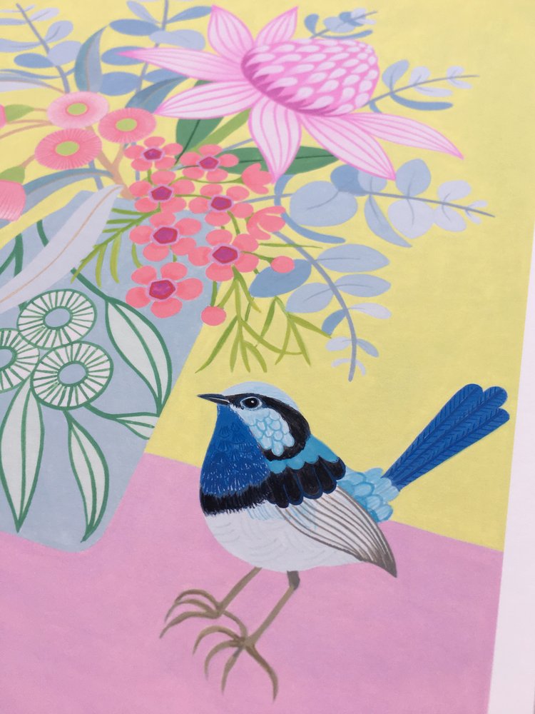 CLAIRE ISHINO- SMALL LIMITED EDITION A5 PRINTS- Superb Fairy Wren