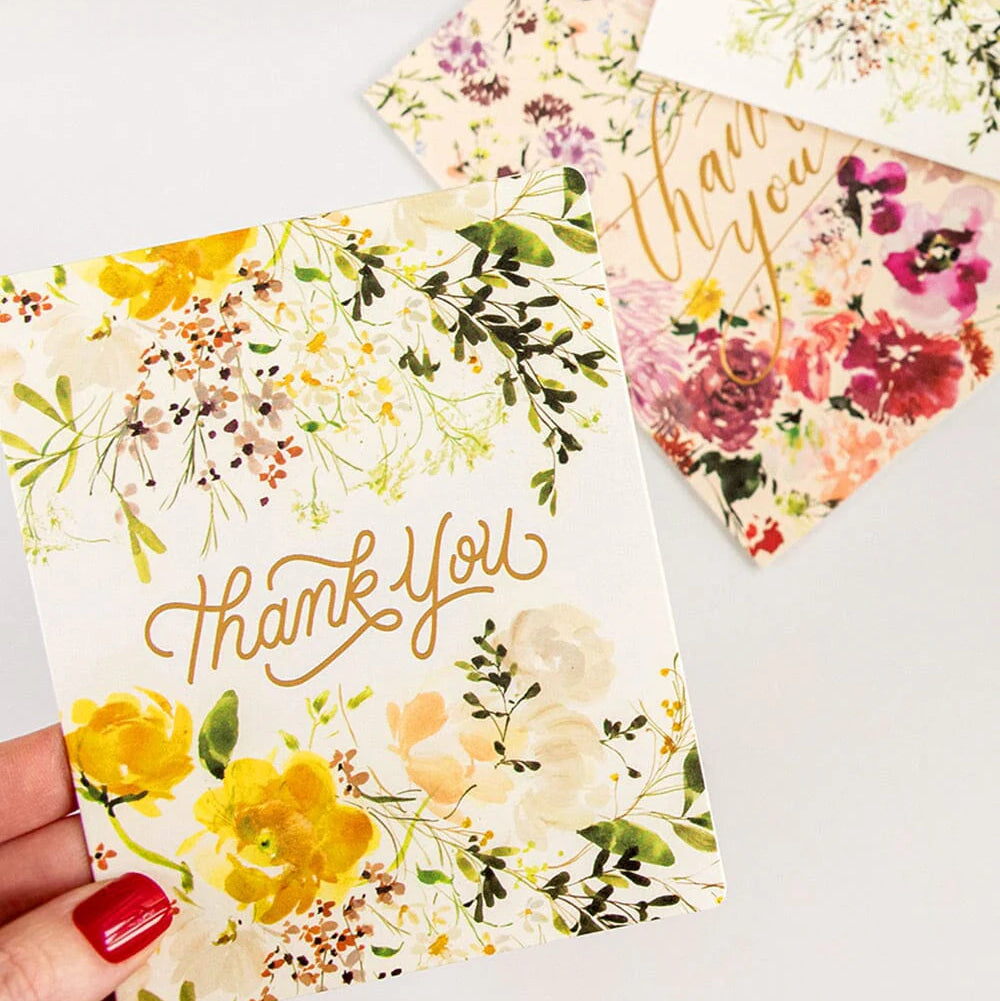 BESPOKE LETTERPRESS - "Thank you - Yellow Ranunculus" Greeting Card
