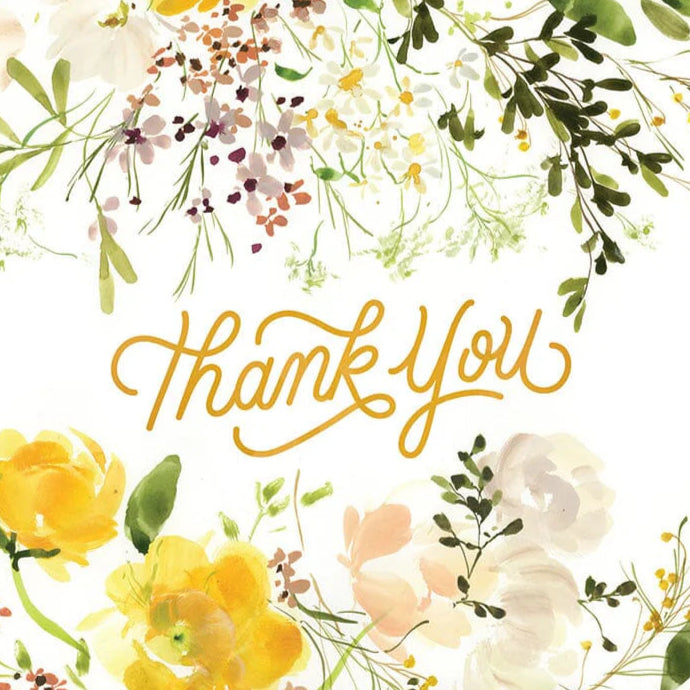 BESPOKE LETTERPRESS - "Thank you - Yellow Ranunculus" Greeting Card