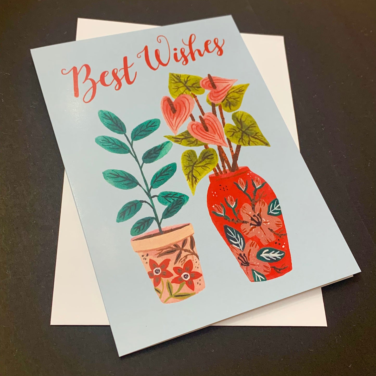 NUOVO - "BEST WISHES" VASES GREETING CARD