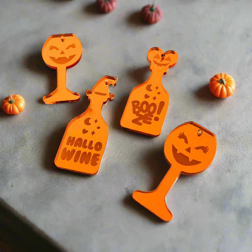 MAKIN' WHOOPEE - "Hallowine" Stud Dangle Halloween Earrings