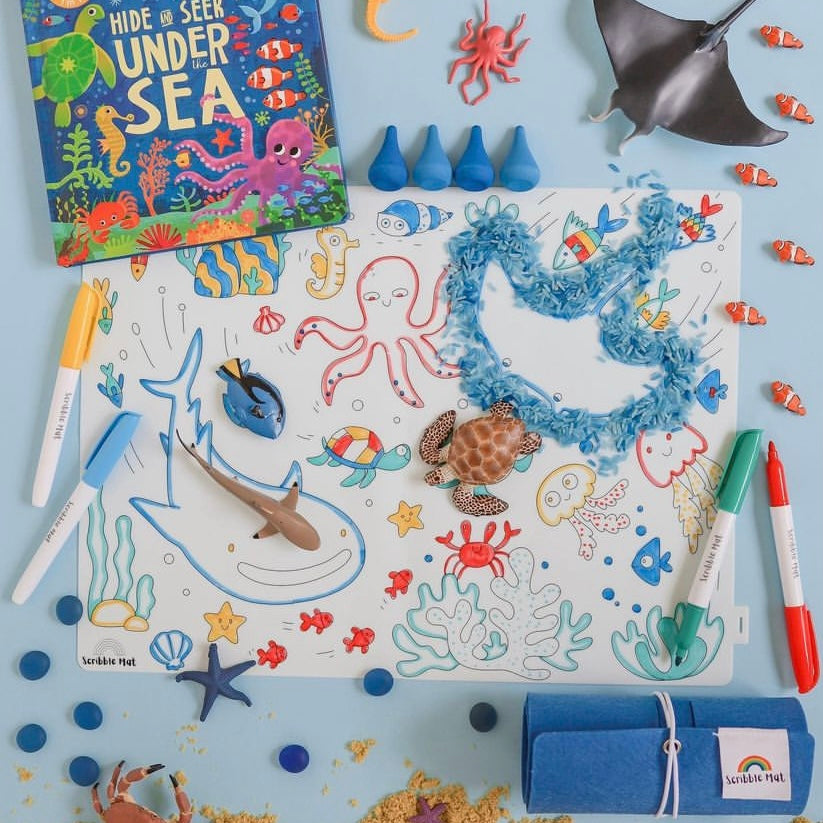 SCRIBBLE MAT- ORIGINAL- Under the Sea Reusable Scribble Mat