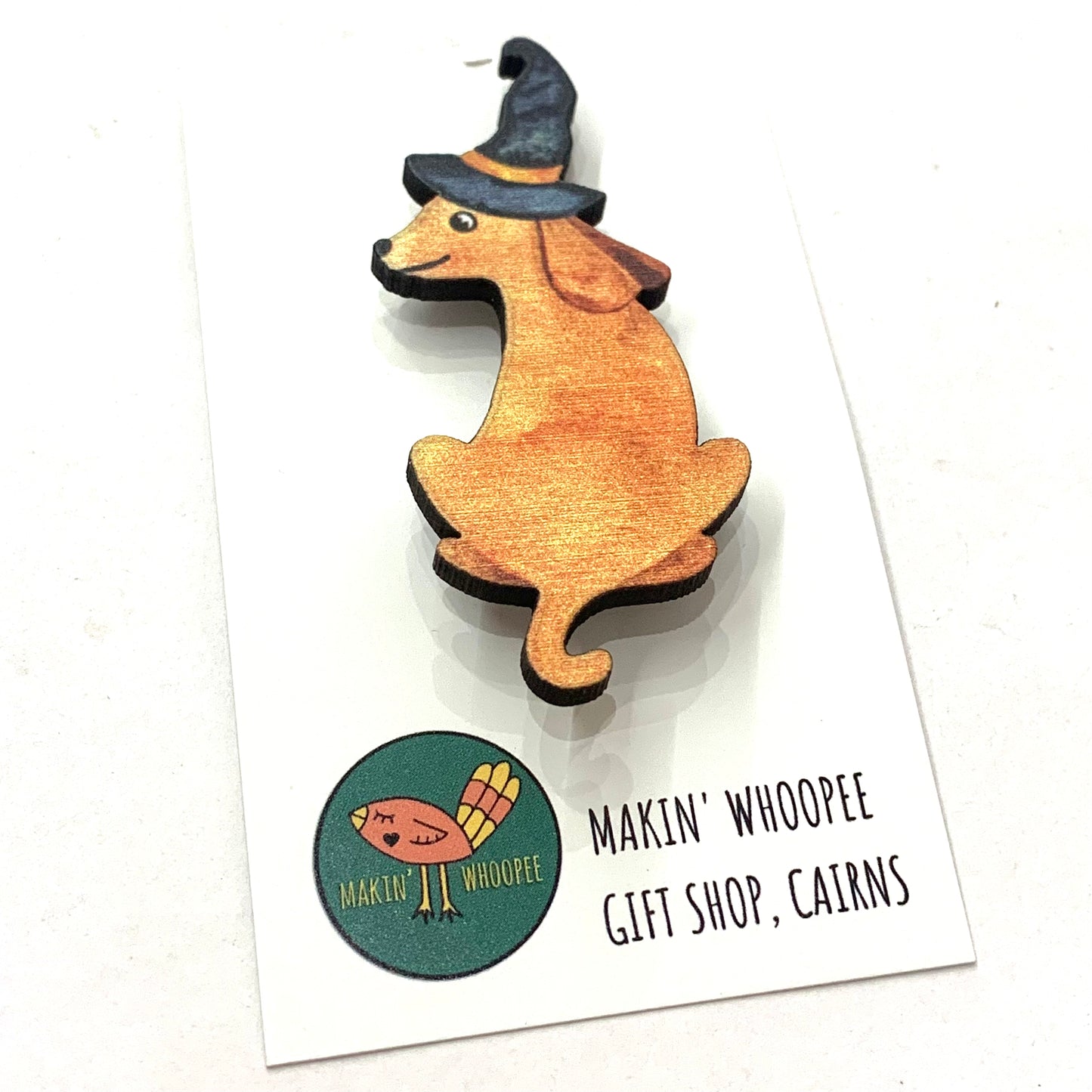 MAKIN' WHOOPEE - Wilfred the Wizard - Timber Halloween Brooch