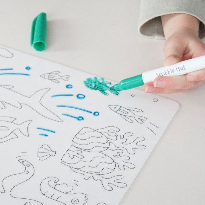 SCRIBBLE MAT- ORIGINAL- Under the Sea Reusable Scribble Mat