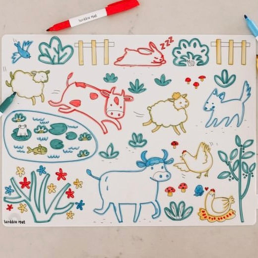 SCRIBBLE MAT- ORIGINAL- On the Farm Reusable Scribble Mat