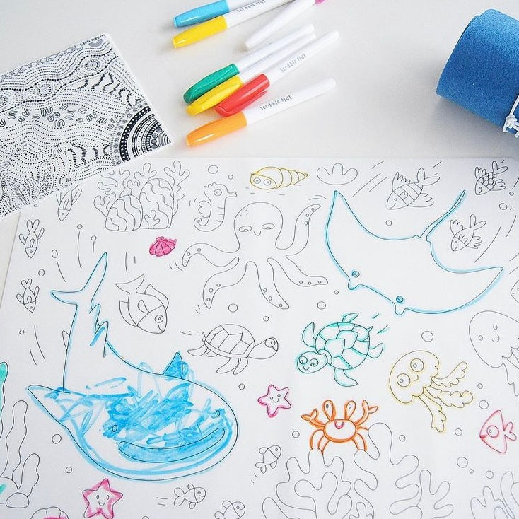 SCRIBBLE MAT- ORIGINAL- Under the Sea Reusable Scribble Mat