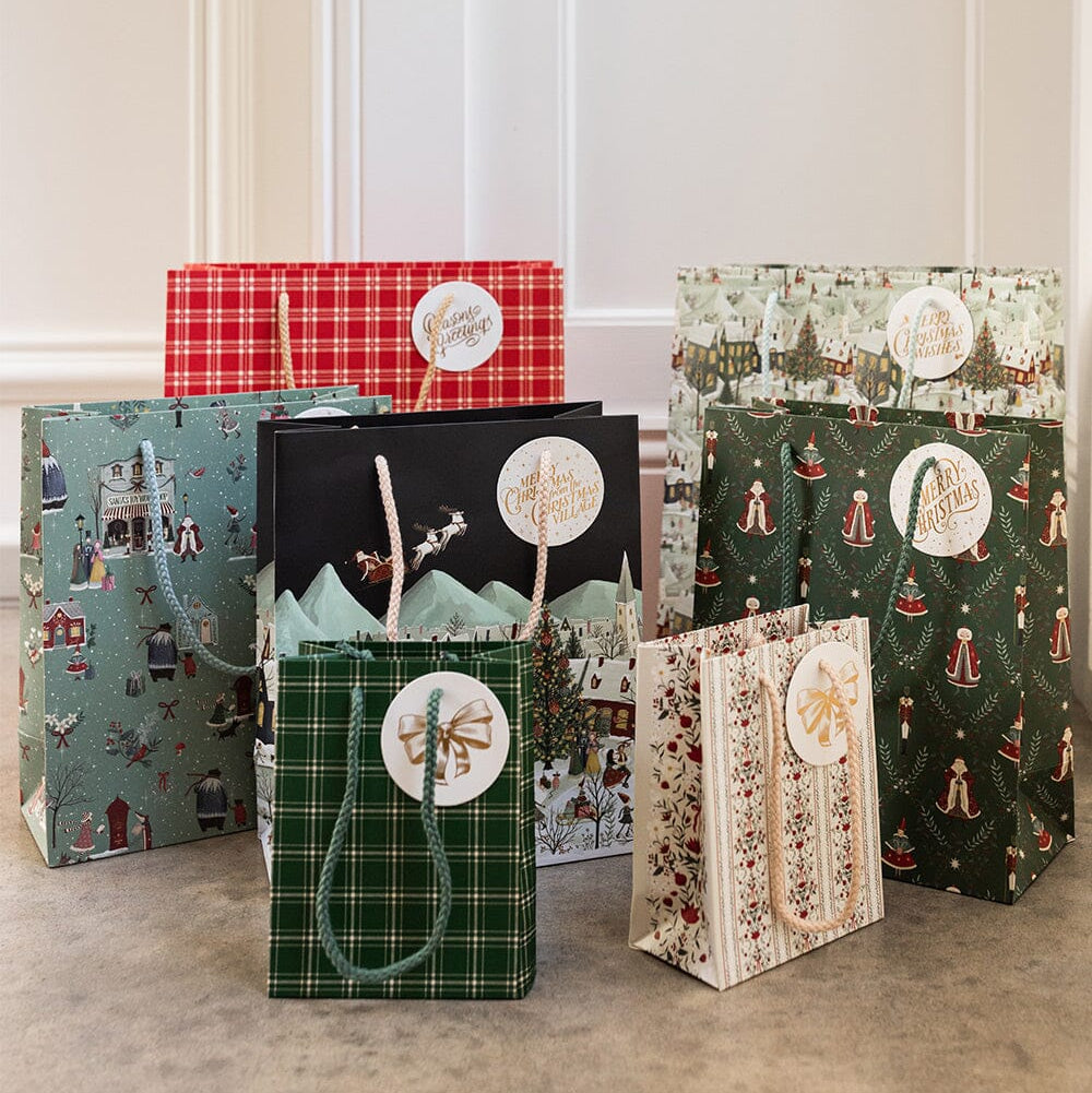 BESPOKE LETTERPRESS - "Santas Toy Workshop" Medium Christmas Gift Bag