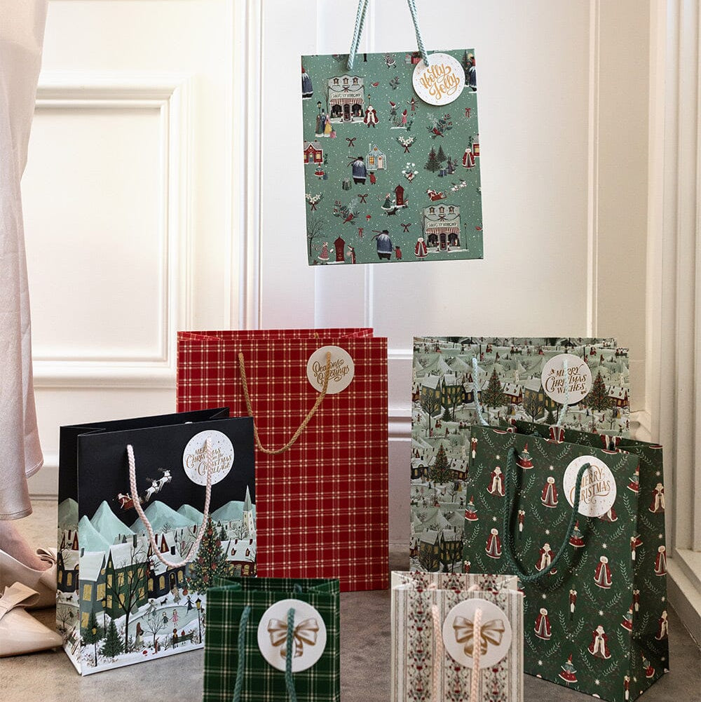 BESPOKE LETTERPRESS - "Santas Toy Workshop" Medium Christmas Gift Bag