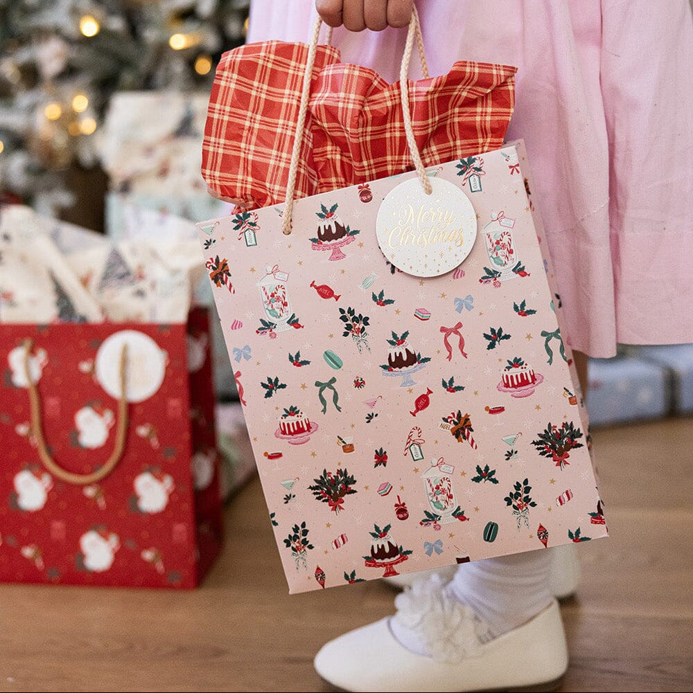 BESPOKE LETTERPRESS - "Christmas Treats" Medium Christmas Gift Bag