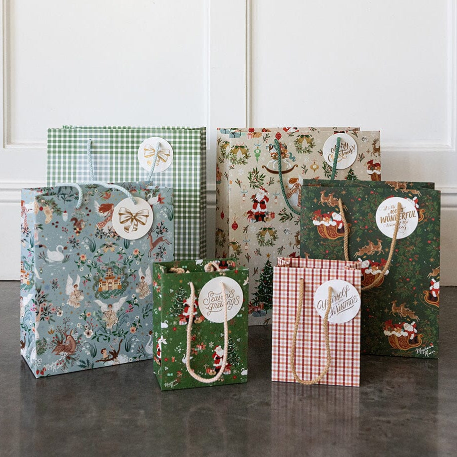 BESPOKE LETTERPRESS - "Red Tartan" Small Gift Bag