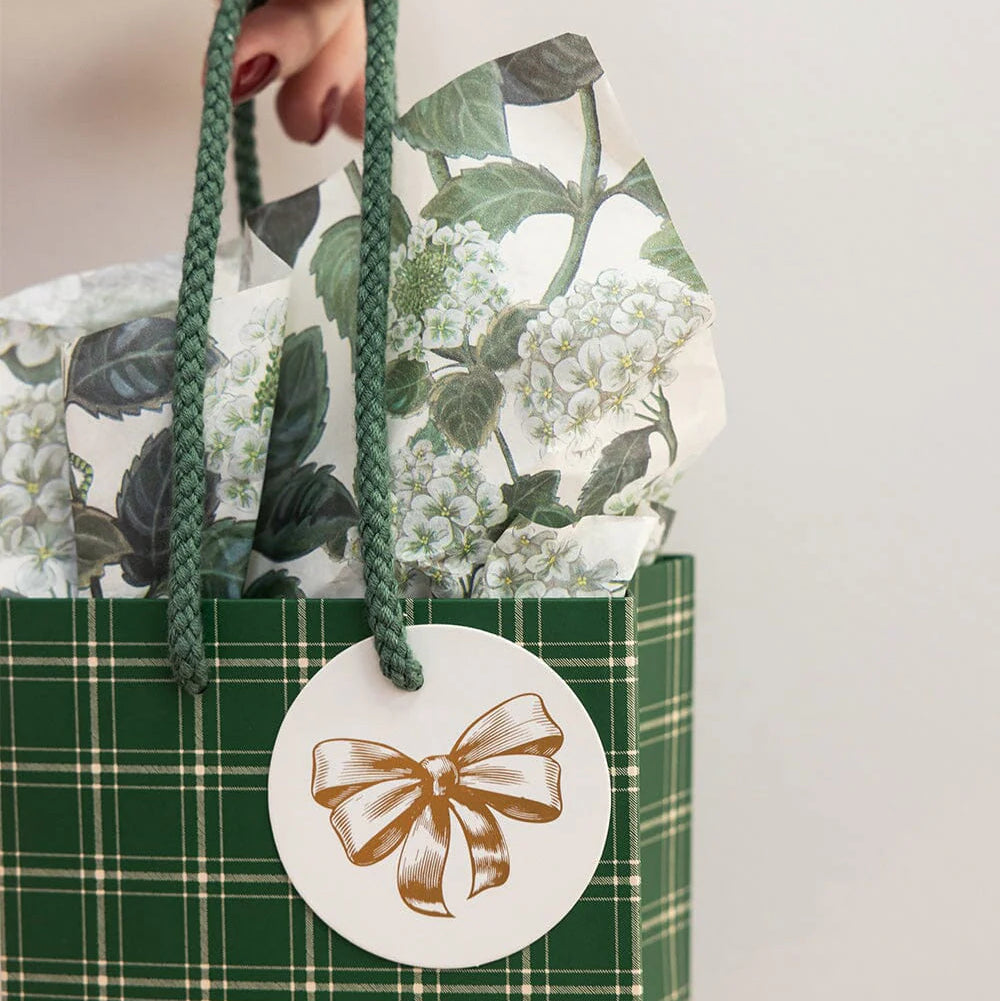 BESPOKE LETTERPRESS - "Green Spruce Tartan" Small Gift Bag