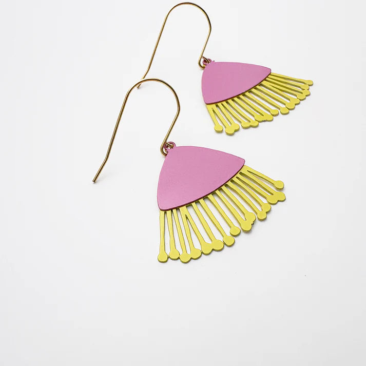 DENZ & CO- Mini Gum Blossom flower earrings in Pink & Yellow - DANGLE EARRINGS