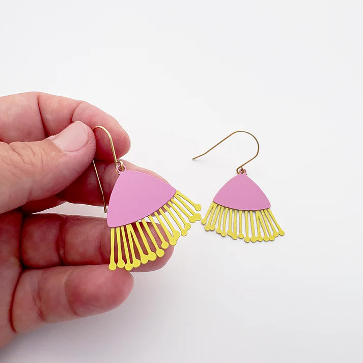 DENZ & CO- Mini Gum Blossom flower earrings in Pink & Yellow - DANGLE EARRINGS