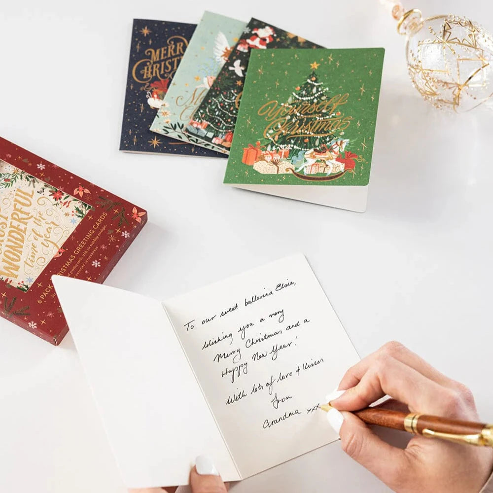 BESPOKE LETTERPRESS - 6 Pack of Christmas Cards- Enchanted Christmas