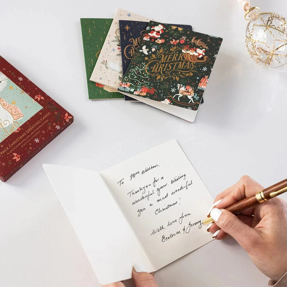 BESPOKE LETTERPRESS - 6 Pack of Christmas Cards- Enchanted Christmas
