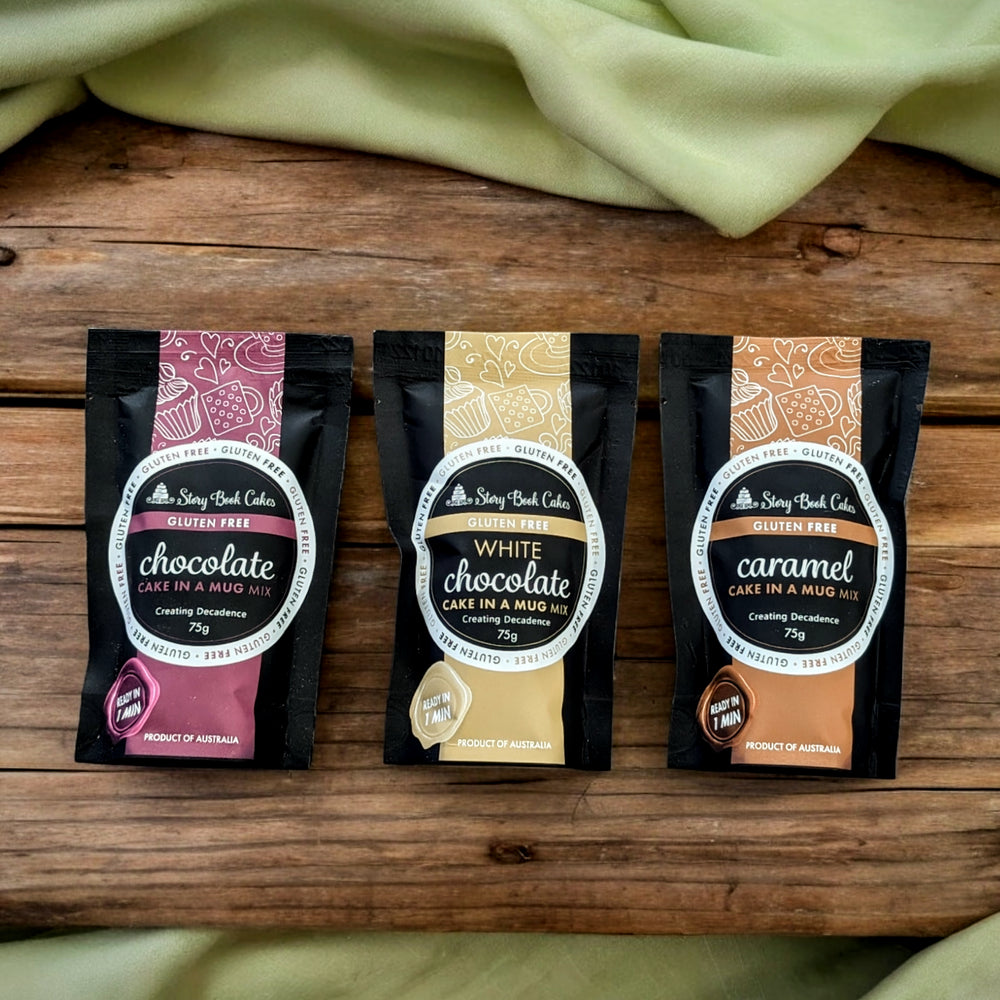 STORYBOOK CAKES - GF White Chocolate Mud Cake in a Mug - GLUTEN FREE