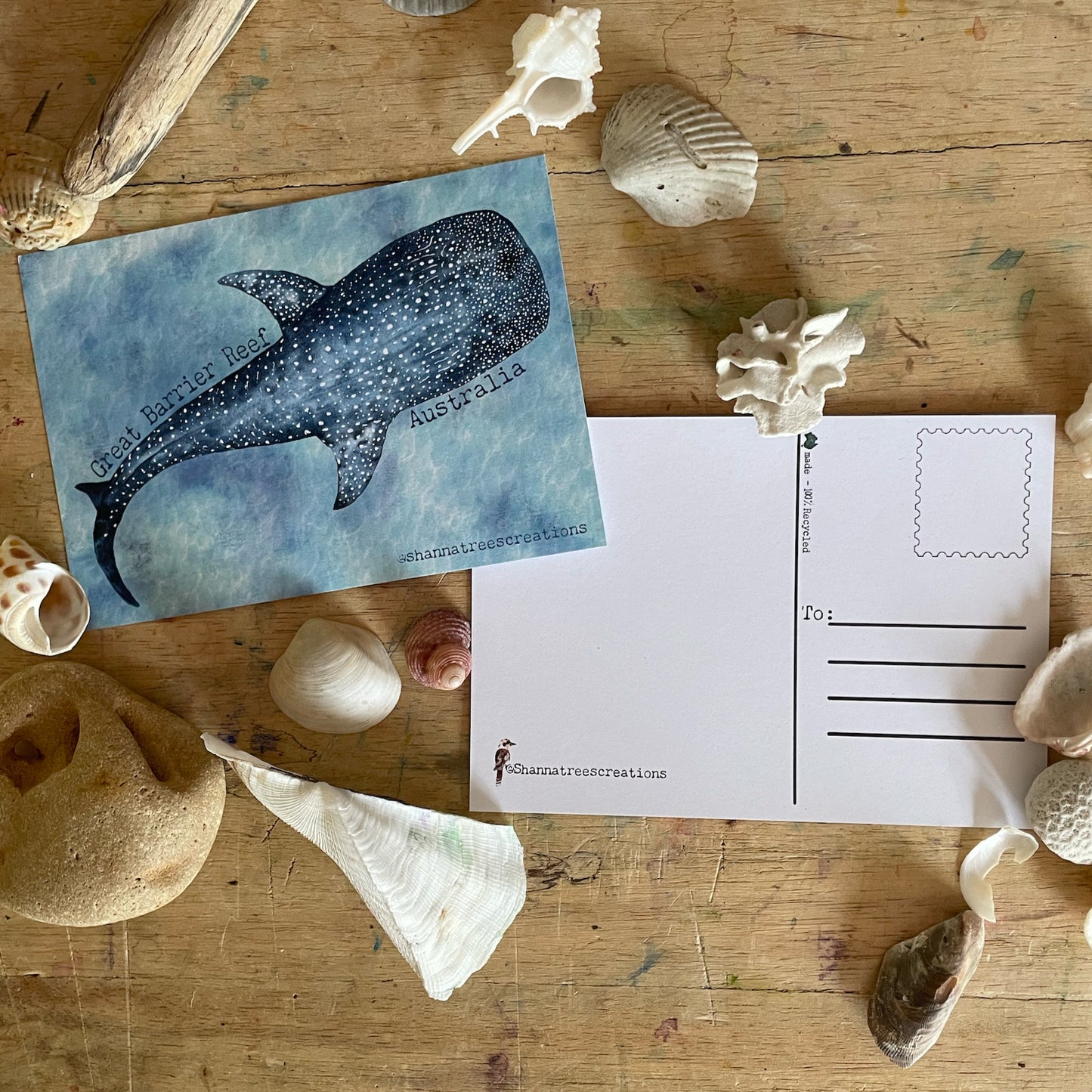 Shanna Trees Creations- Whale Shark GBR Postcard