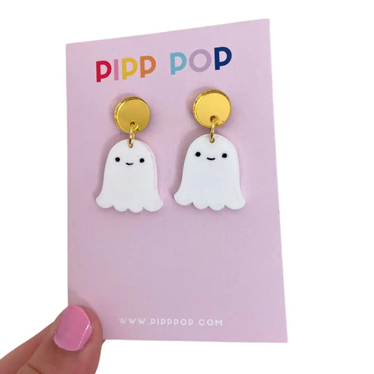 PIPP POP- Halloween Ghost Dangles Gold Top