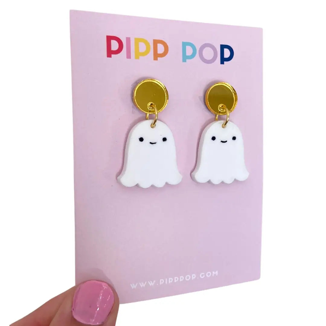 PIPP POP- Halloween Ghost Dangles Gold Top