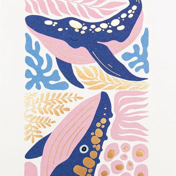 BESPOKE LETTERPRESS - "Whale of a Birthday" Tall Greeting Card