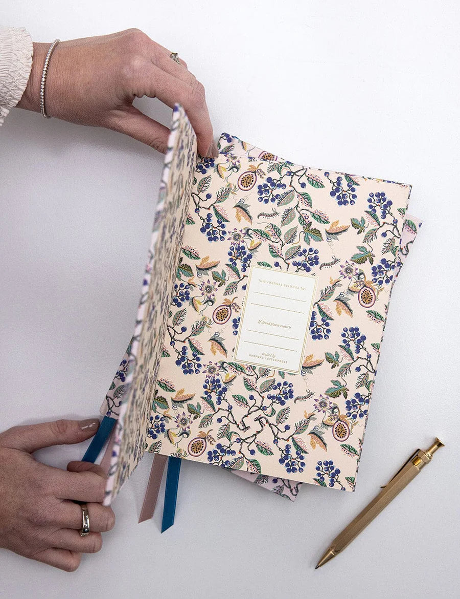 BESPOKE LETTERPRESS - Linen Bound Journal - Huckleberry (Bullet Journal)