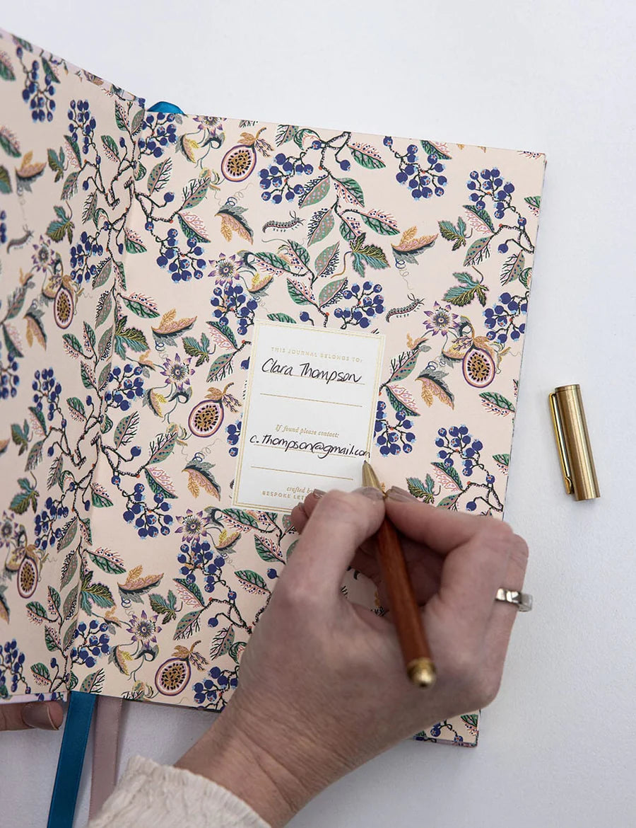 BESPOKE LETTERPRESS - Linen Bound Journal - Huckleberry (Bullet Journal)